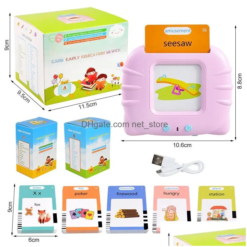 learning toys educational kid english toy talking word flash card machine kindergarten electronic book toddler reading gadget 230705