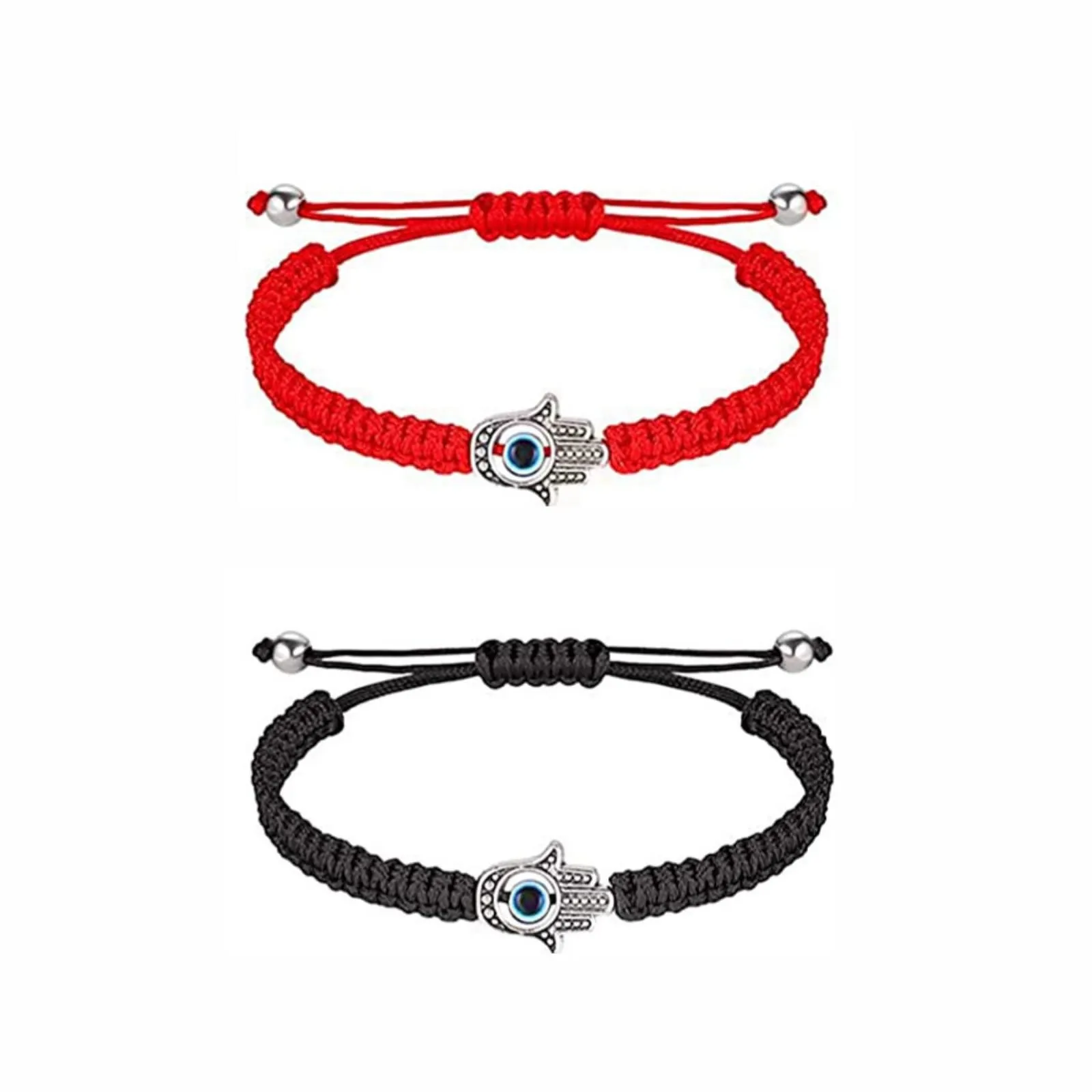 evil eye bracelets funtopia unisex adjustable ojo protection bracelets pack hamsa bracelet with elastic rope handmade braided red black string knot lucky bracelets anklets for women men couple girls boys