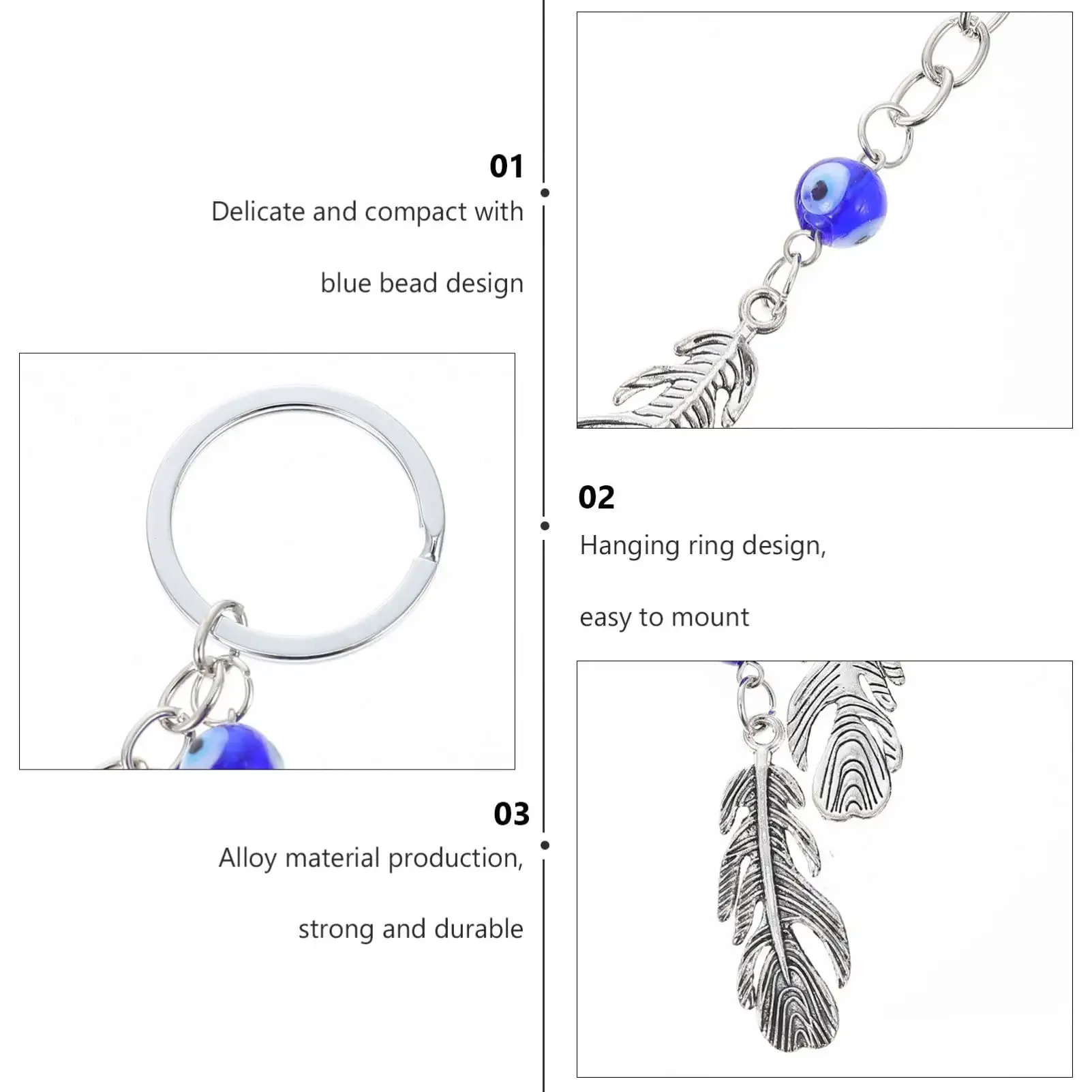 3ml turkish blue evil eye keychain crafting metal pendant keychain with key ring hanging ornament jewelry accessories for men women