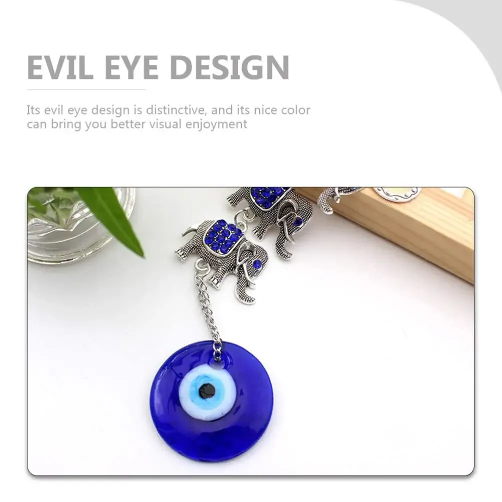 3ml turkish evil eye blue evil eye pendant evil eye amulet charm with elephant good luck blessing ornament for car key chain purse backpack decoration