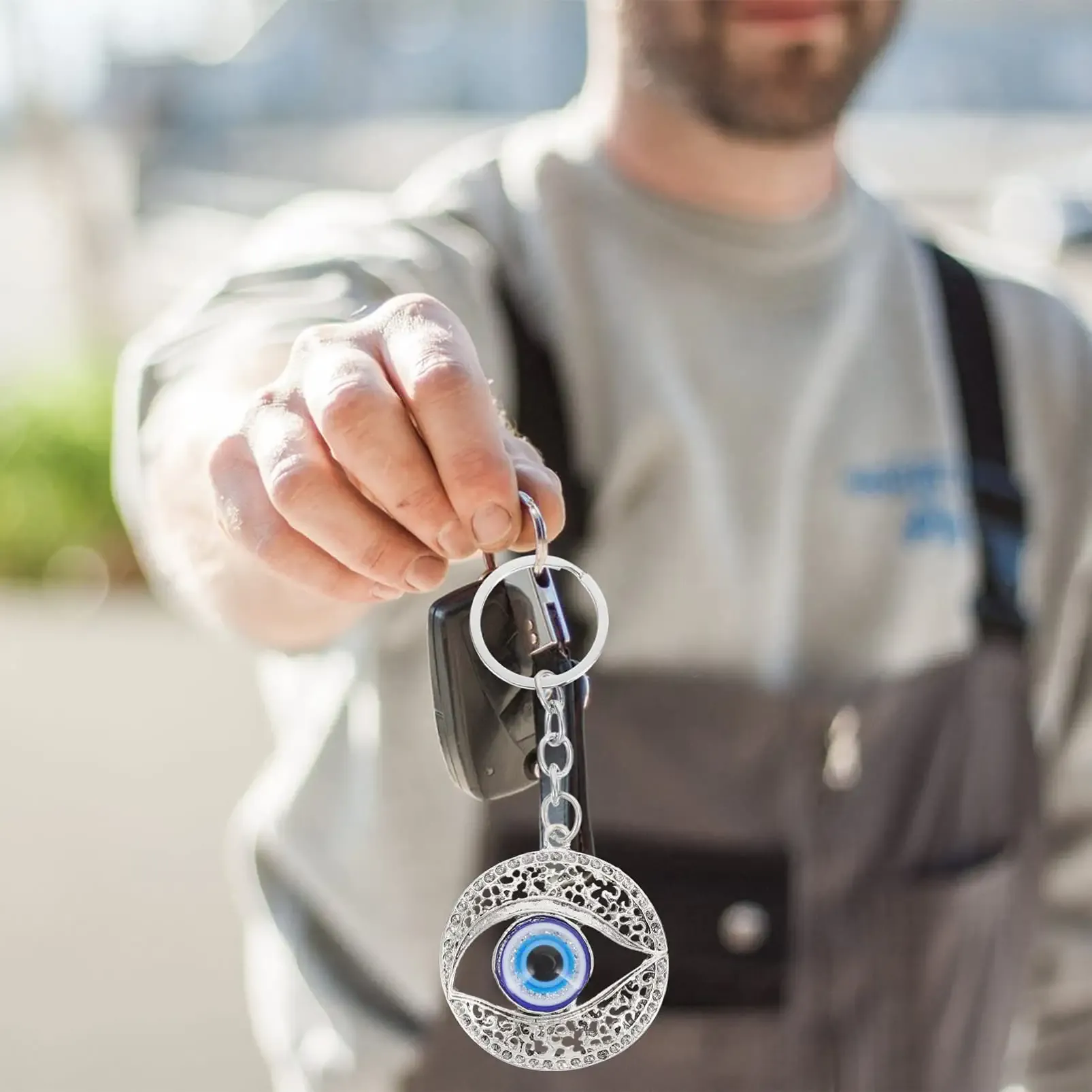 3ml turkish blue evil eye keychain charms pendants lucky evil eye car hanging ornament decorative bag car lucky pendants