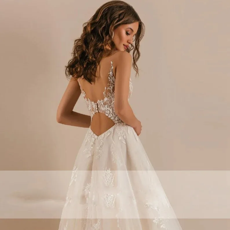 Floral One Shoulder Wedding Dresses Beading 3D Flowers Appliques Bridal Gowns Backless Buttons Vestido De