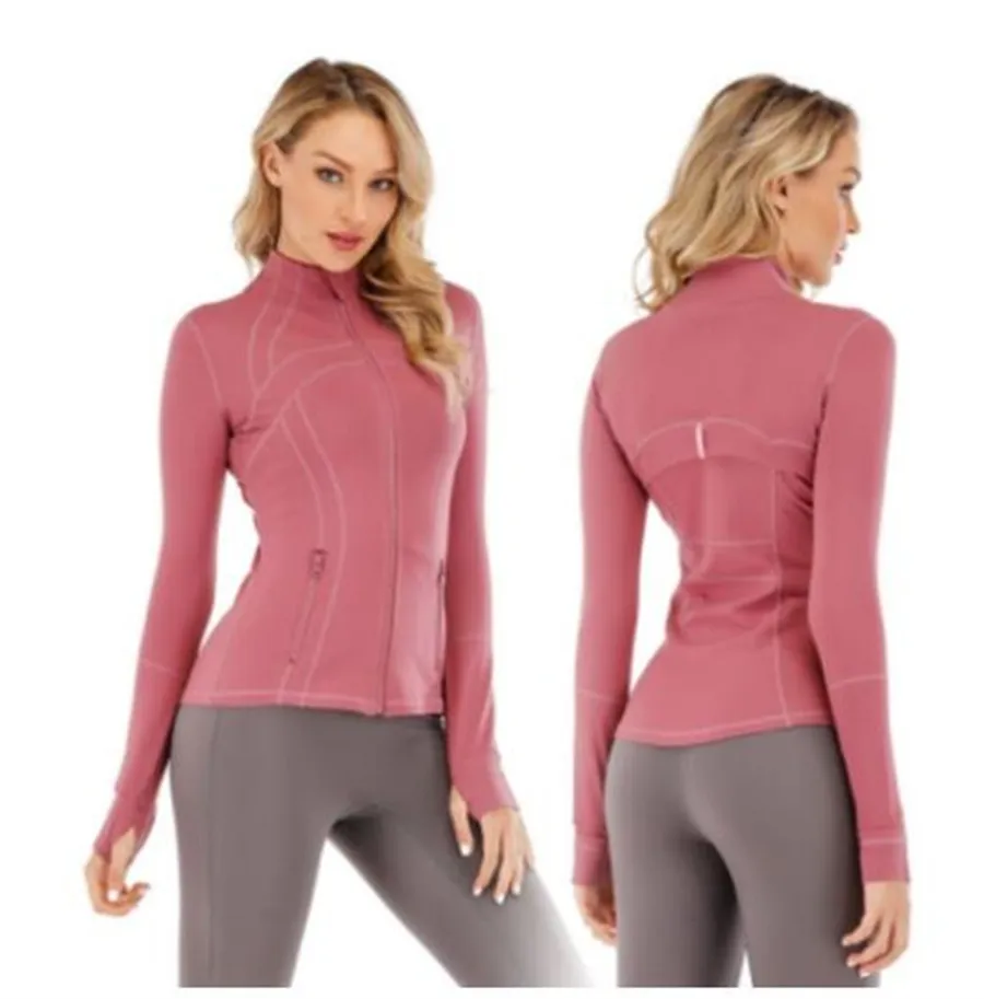 LU-088 2023 Yoga Jacket Women`s LL Define Workout Sport Coat Fitness Jacket Sports Quick Dry Activewear Top Solid Zip Up Sweatshirt Sportwear Hot Sell