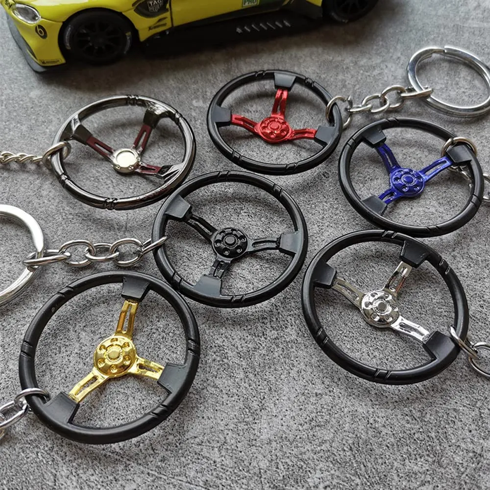 3ml car parts metal key chain set cute auto part model metal keyring holder for car lovers keys bags decoration