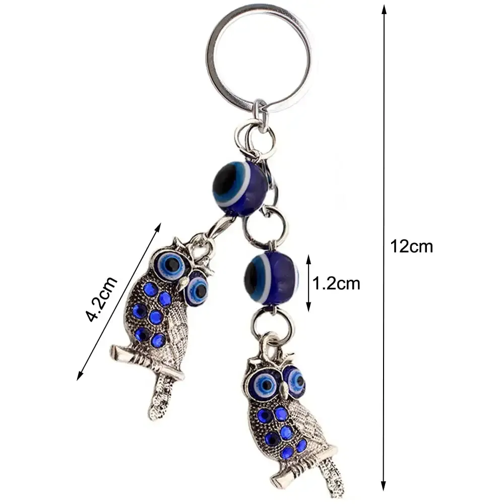 3ml creative owl butterfly keychain evil eye keyrings decor devil blue eyes pendant handcraft good lucky ornament for car bag