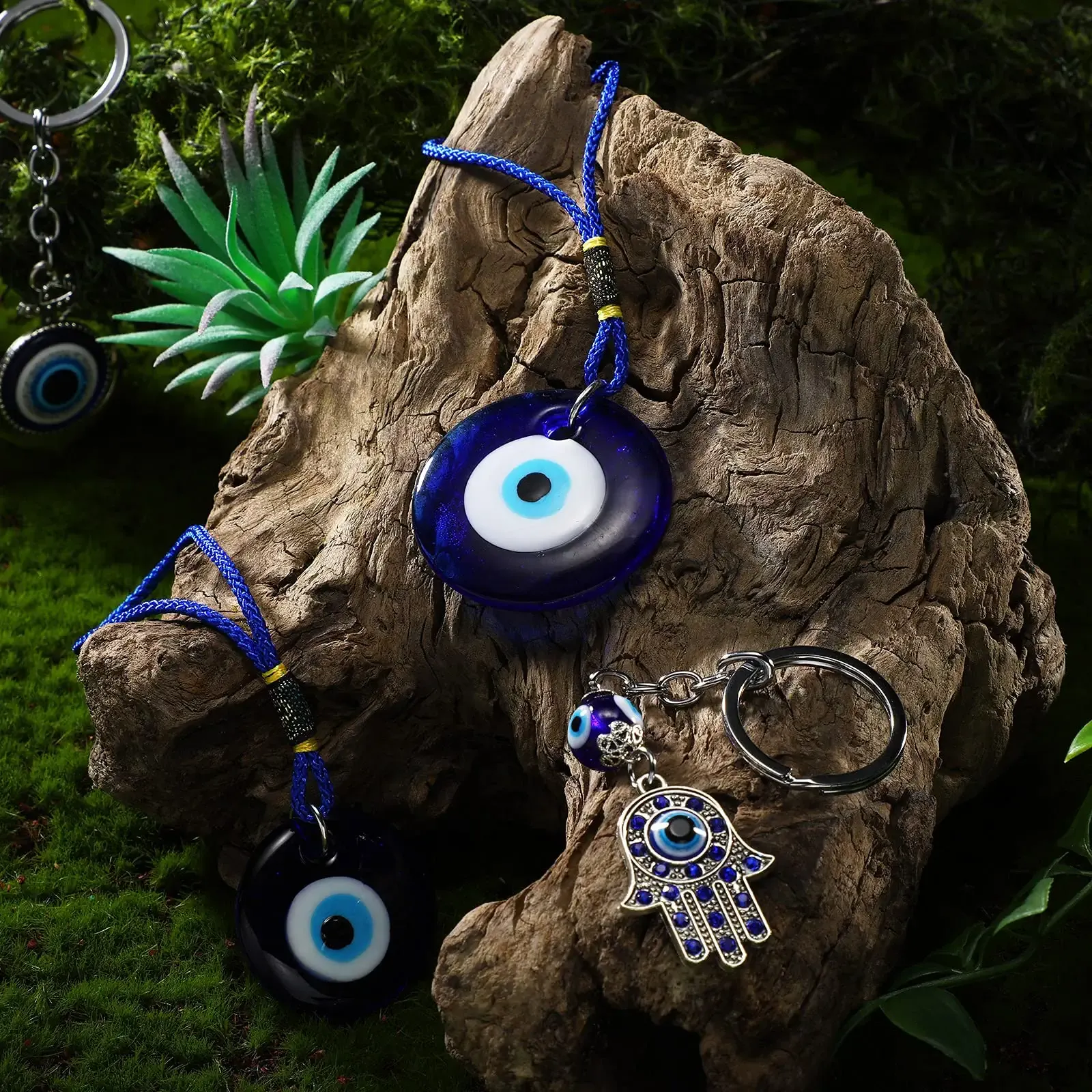 3ml evil eye keychains blue glass keychains evil hand keychains silver round eye keychains for men women handbags decorations