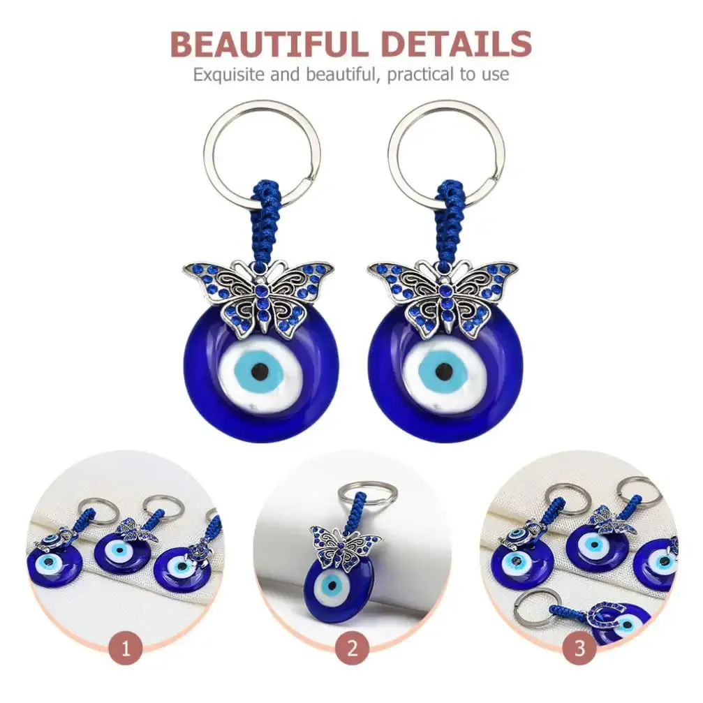 3ml evil eye keychain evil eyes keychain blue eyes key chain good luck key ring gifts for car keys bag butterfly