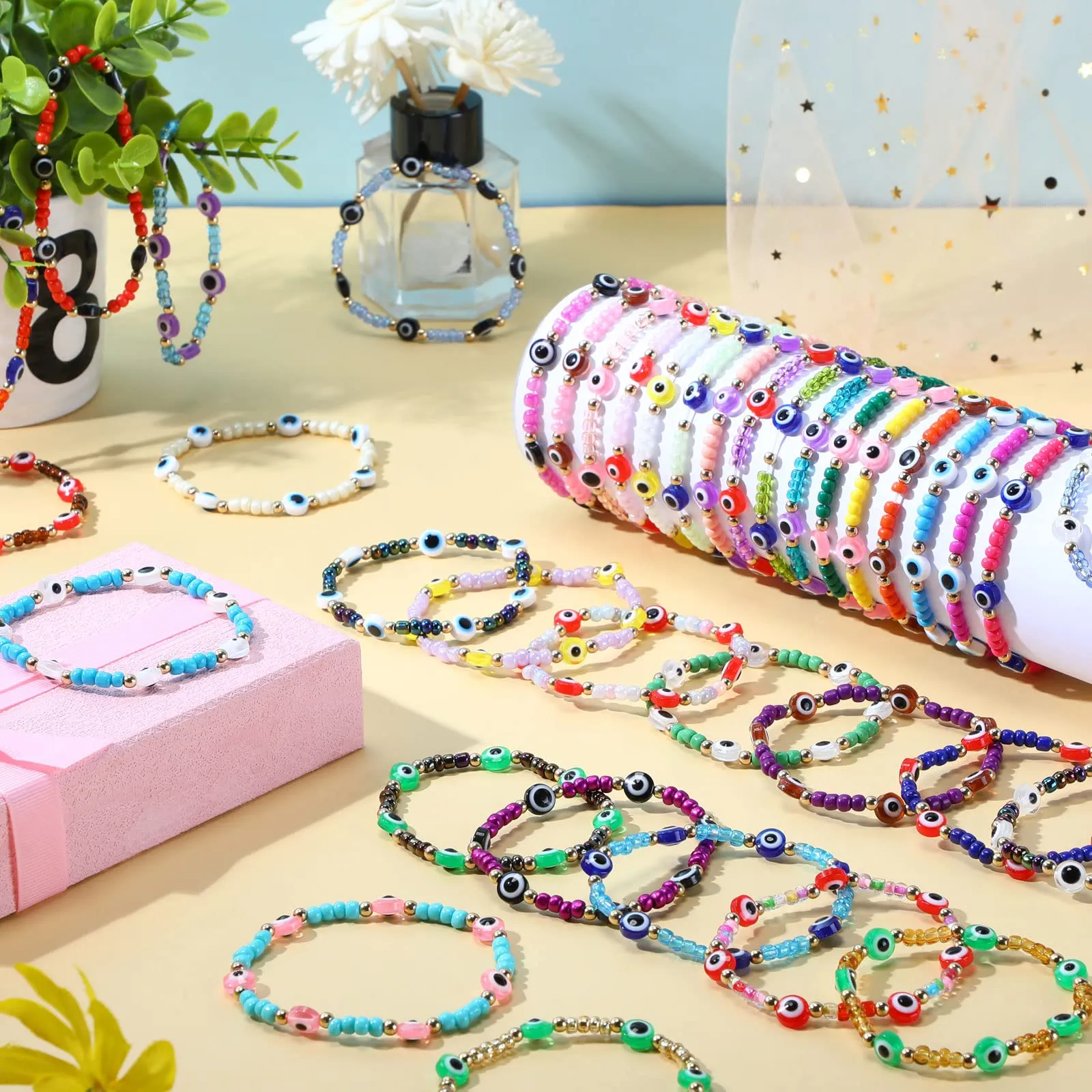 DHgate Evil Eye Bracelets Set Pack 2024 Mexican Beaded Protection Bracelet Adjustable Handmade Strand Good Luck Mal De Ojo Anklet Amet B Am4Sz Jewelry