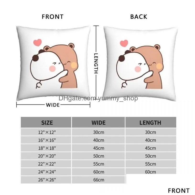 pillow case bubu dudu square pillowcase polyester linen creative zip decorative bed cushion er car chair sofa decor casepillow drop