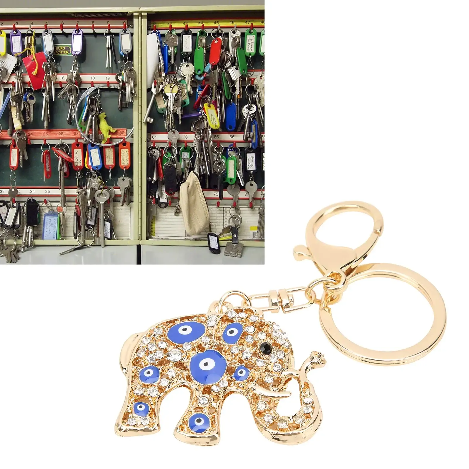 3ml turkish blue evil eye keychain durable protection charm good luck keychain for handbag hooks home decoration elephant shape