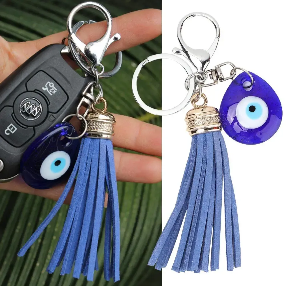 3ml blue evil eye keychain turkish glass amulet blessing good luck key ring for girls women key bag decor birthday christmas gift