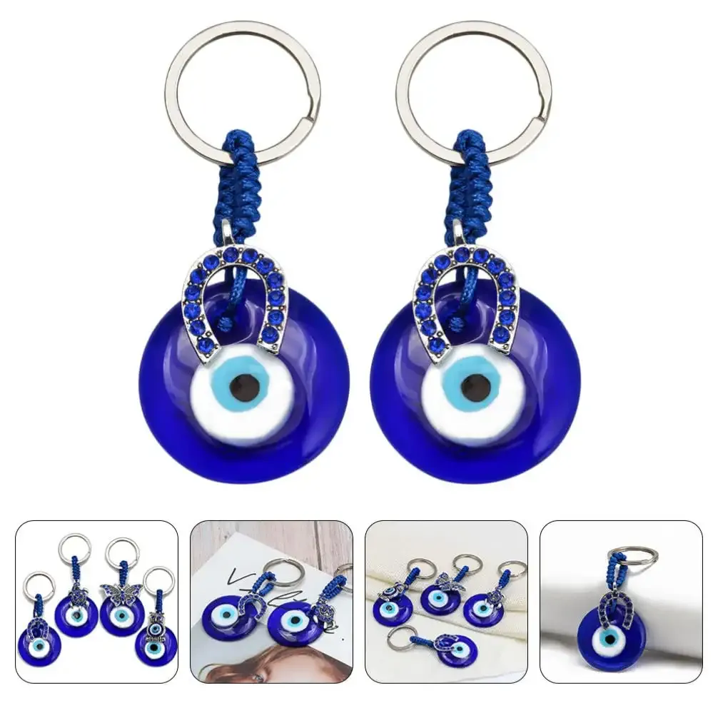 3ml turkish blue evil eye keychain charms good luck glass keychain lucky amulet protection car hanging ornament