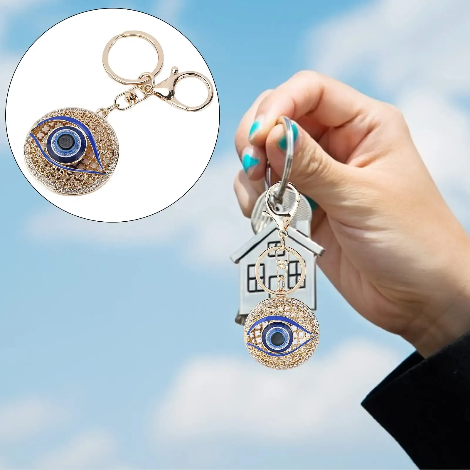 3ml blue evil eye keychain pendant car home handbag decor pendant home decoration gifts lucky amulet