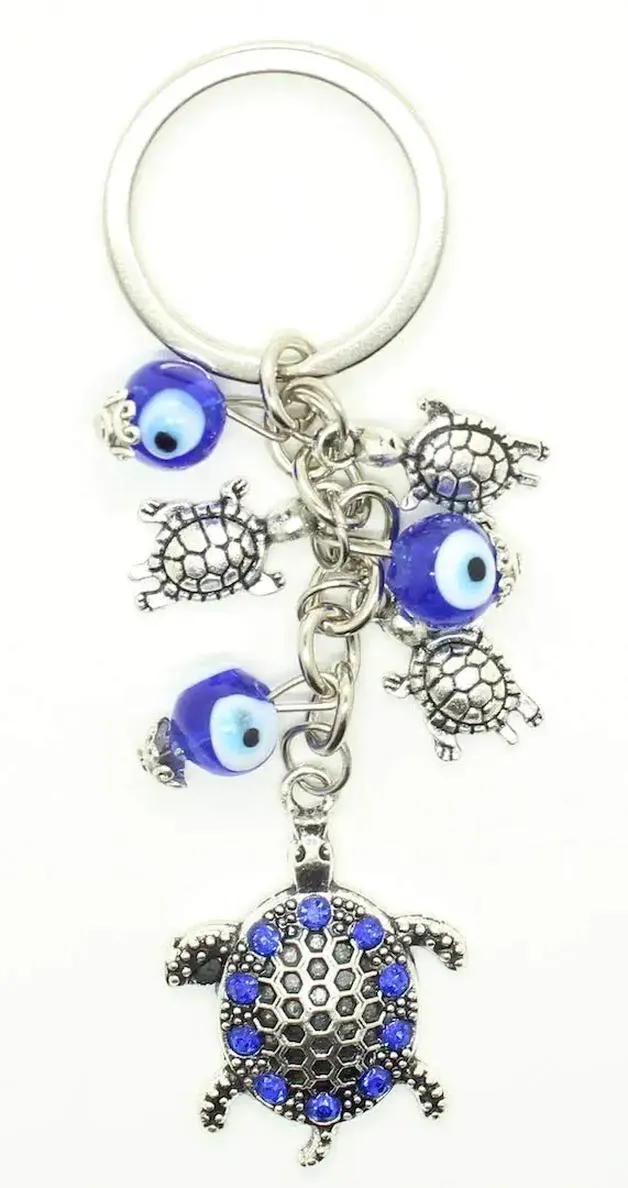 3ml blue evil eye hamsa hand keychain crystal keychain charm purse pendant handbag bag decoration holiday ornament silver