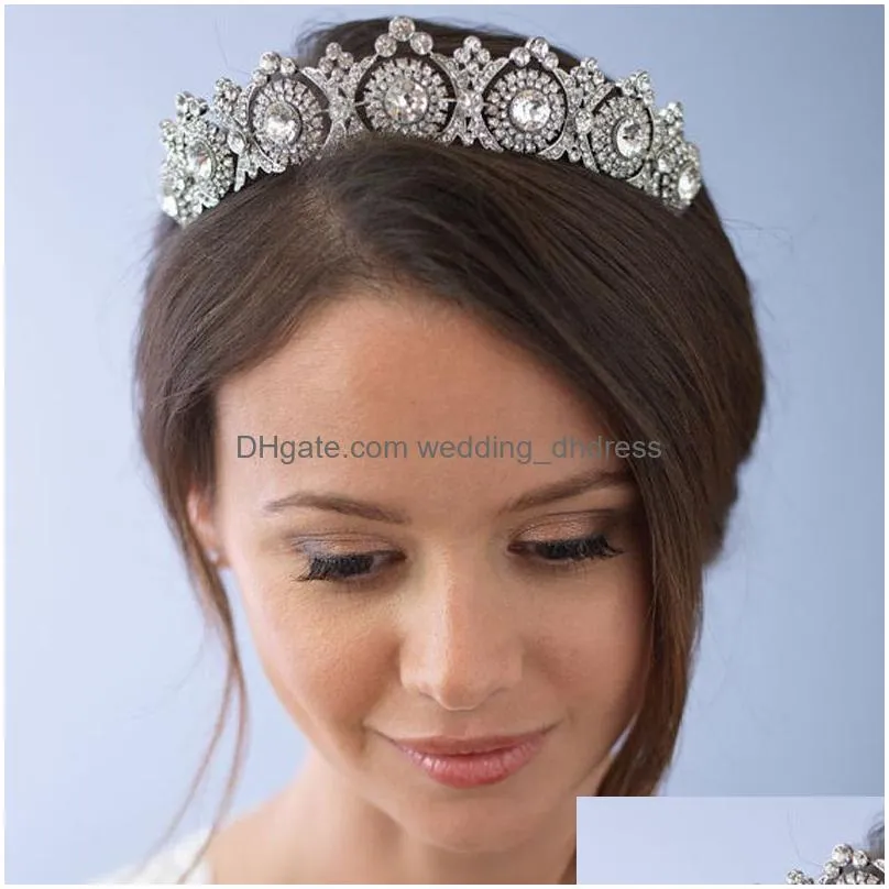 Headpieces Western Style Bridal Crown Headband Gorgeous Crystal Bride Headpiece Hair Accessories Wedding Tiaras Jewelry Party Gift D Dh6C5