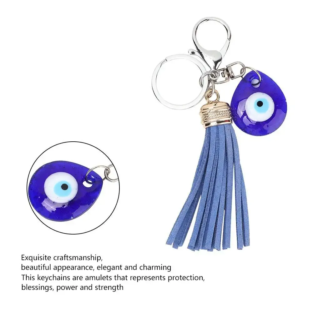3ml blue evil eye keychain turkish glass amulet blessing good luck key ring for girls women key bag decor birthday christmas gift