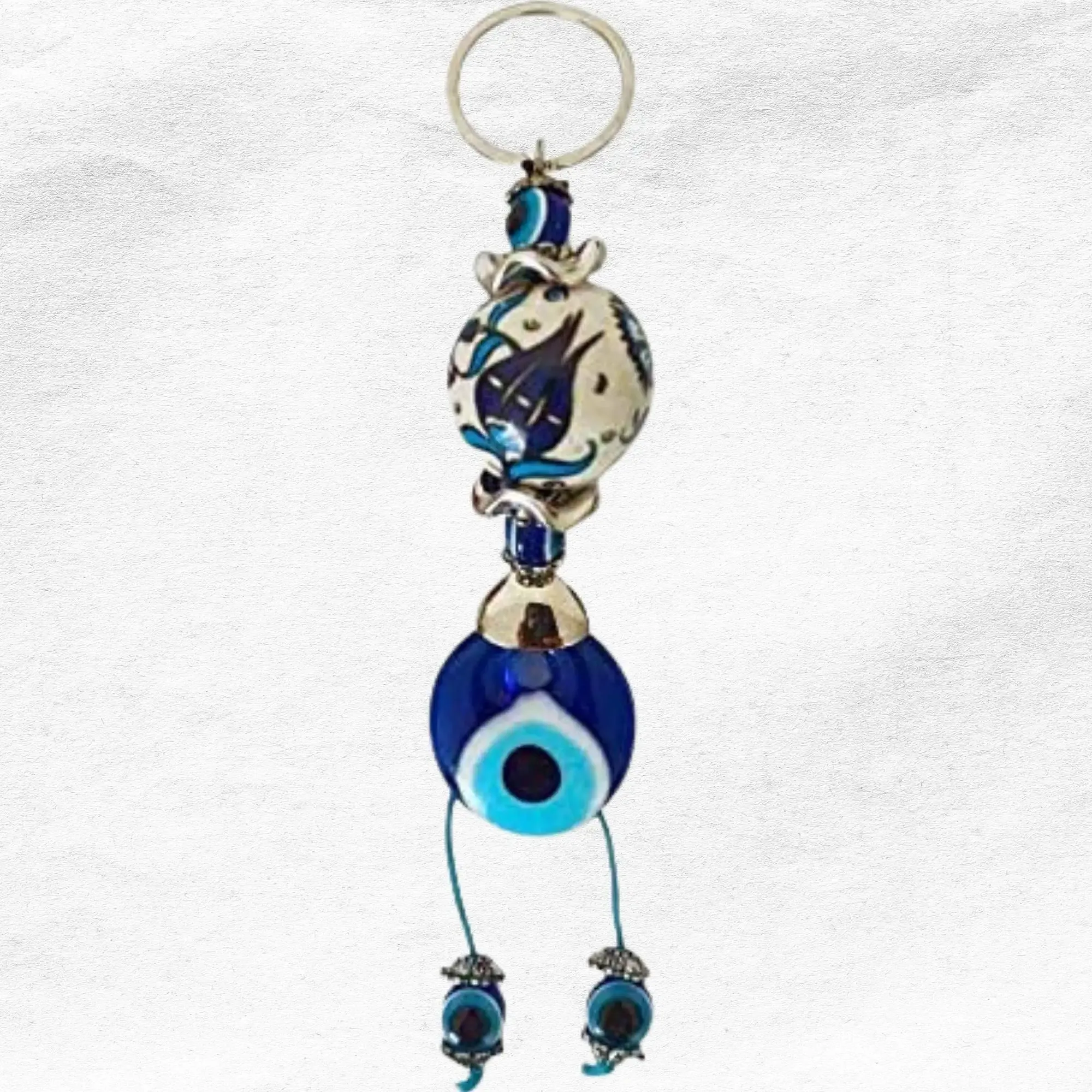 3ml turkish blue evil eye keychain amulet set of 3 charm in a box gift for women or men blue tulipevil eyered tulip