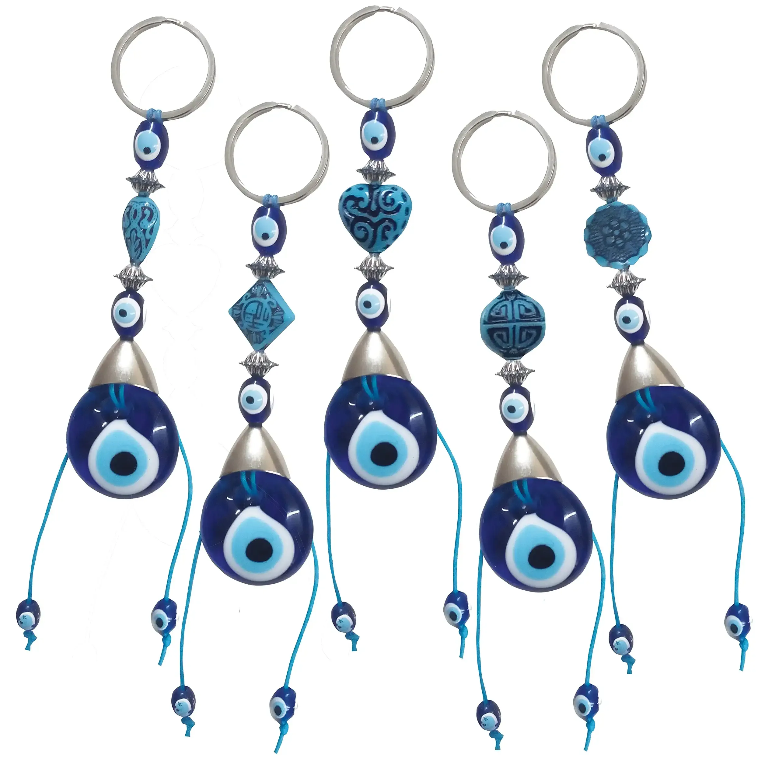 3ml handmade evil eye keychains soft colors bag charm glass eye amulet light blue