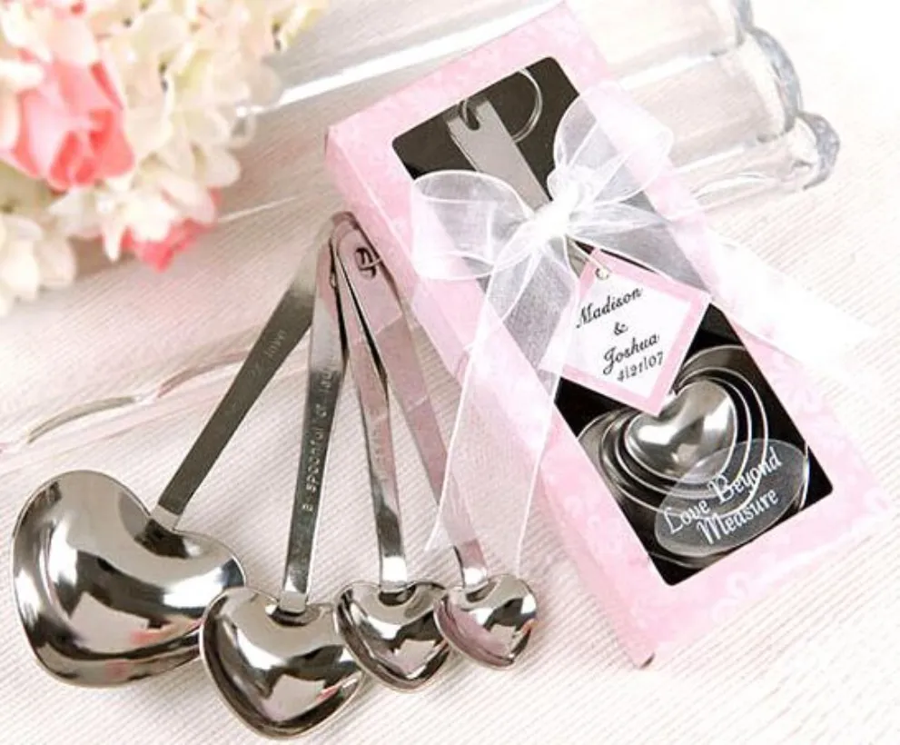 Heart-Shaped Measuring Spoons in Gift Box wedding giveaway centerpieces souvenir accessories supplies party