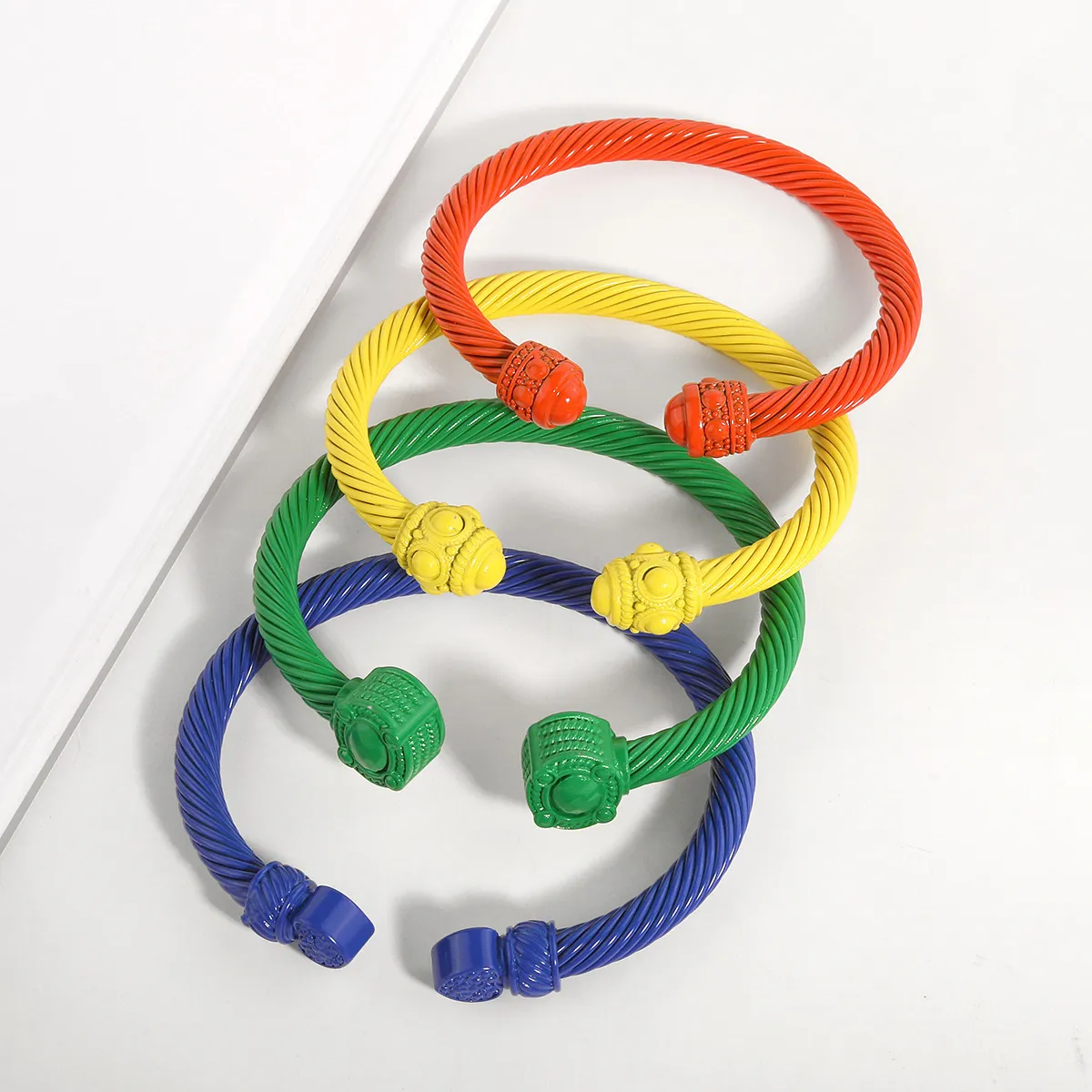 Fashion Colorful Enamel Bangle Bracelet Cable Wire Bracelet for Female Designer Brand Jewelry