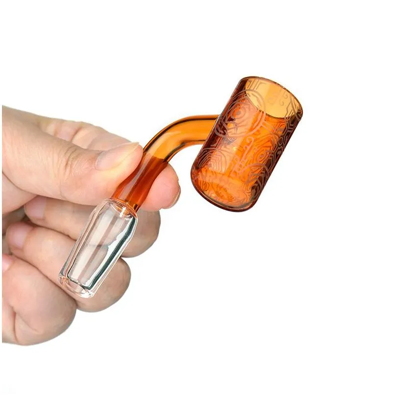 colored quartz smoking accessories banger nail with sand blasted glass bong water pipes dab rigs 10 14 18 male female 853