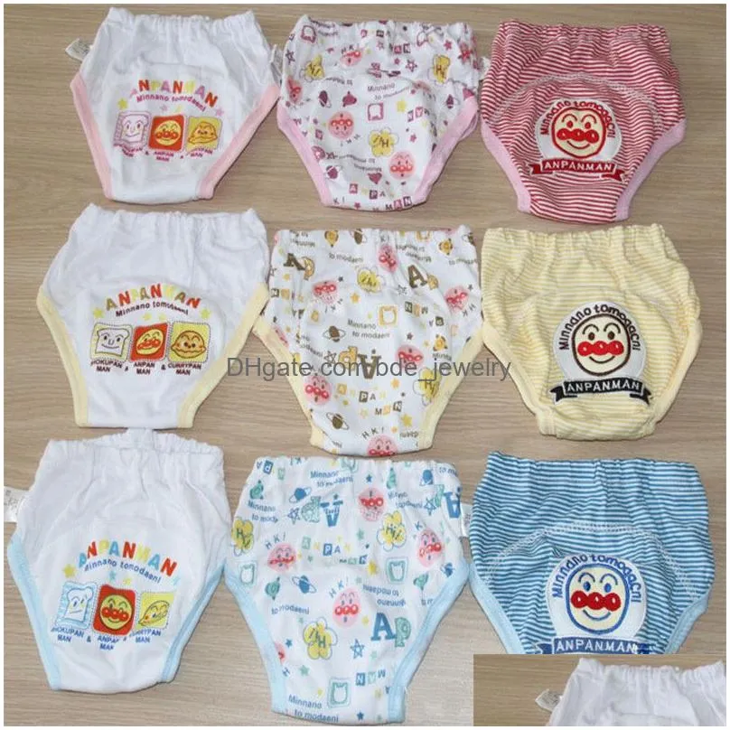 3pcs/lot baby training pants cloth diapers toilet learning nappies boy underwear anpanman girl shorts 3 layers 001 201117