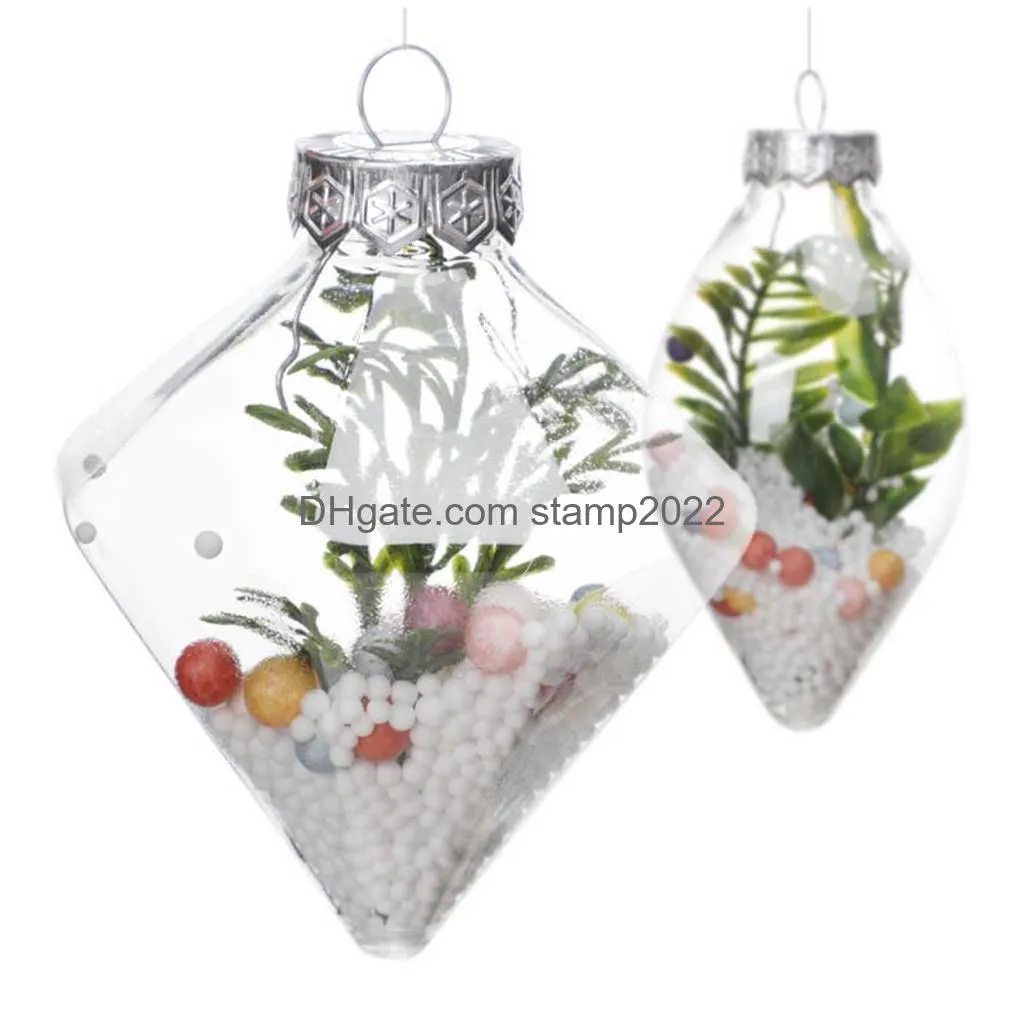 6pcs plastic christmas ball transparent plastic hollow ball wedding candy packaging box party gift present box xmas decorations