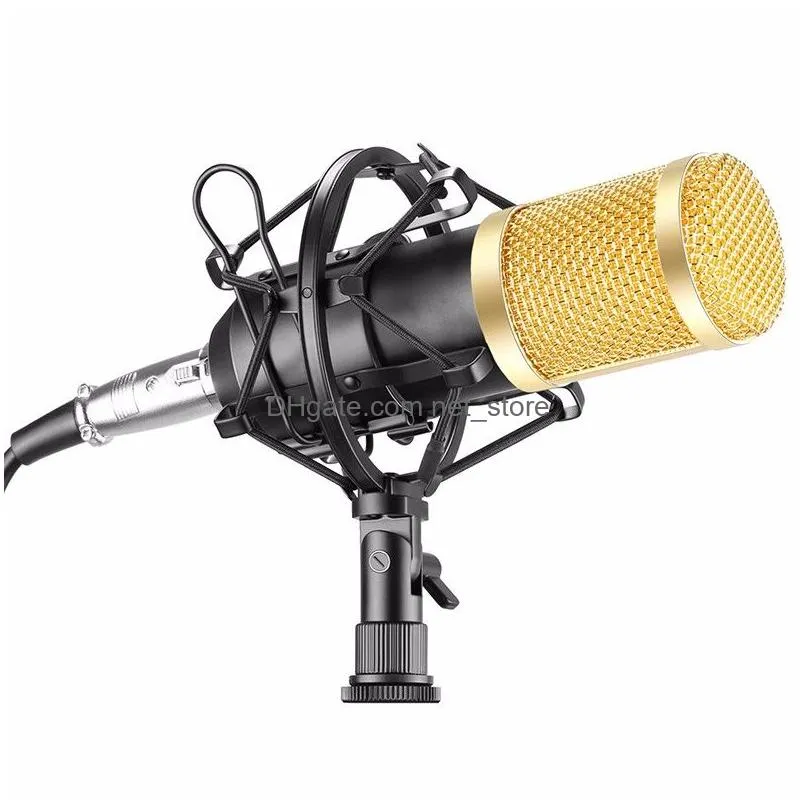 wholesale bm-800 condenser microphone sound recording microfone with shock mount radio braodcasting microphone for desktop pc