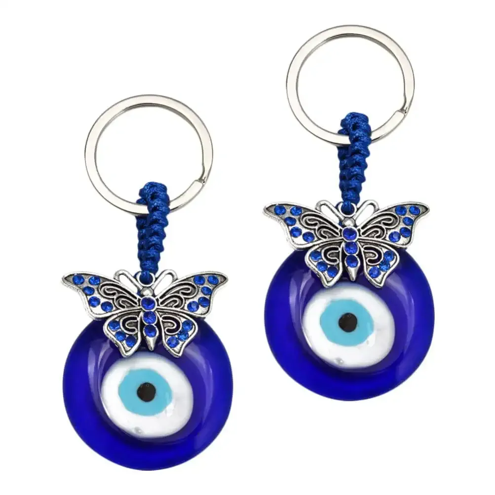 3ml turkish blue evil eye lucky glass pendant key ring evil eyes light blue pendant key holder keychain