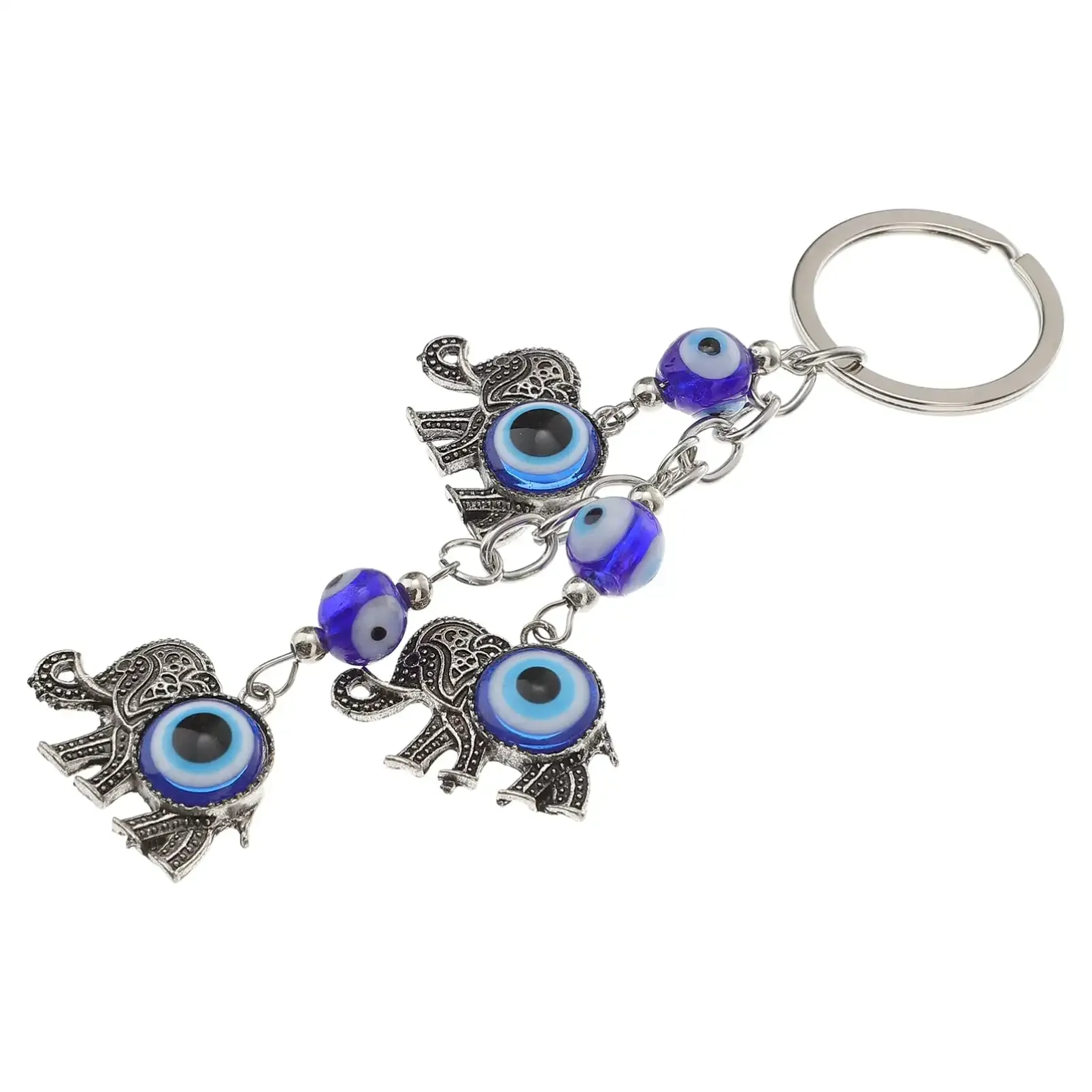 3ml bravo team lucky owl keychain ring w/evil eye tassel charm for wisdom sign of protection blessing home keys purse bags decorative things accessories car ornaments for rear view mirror