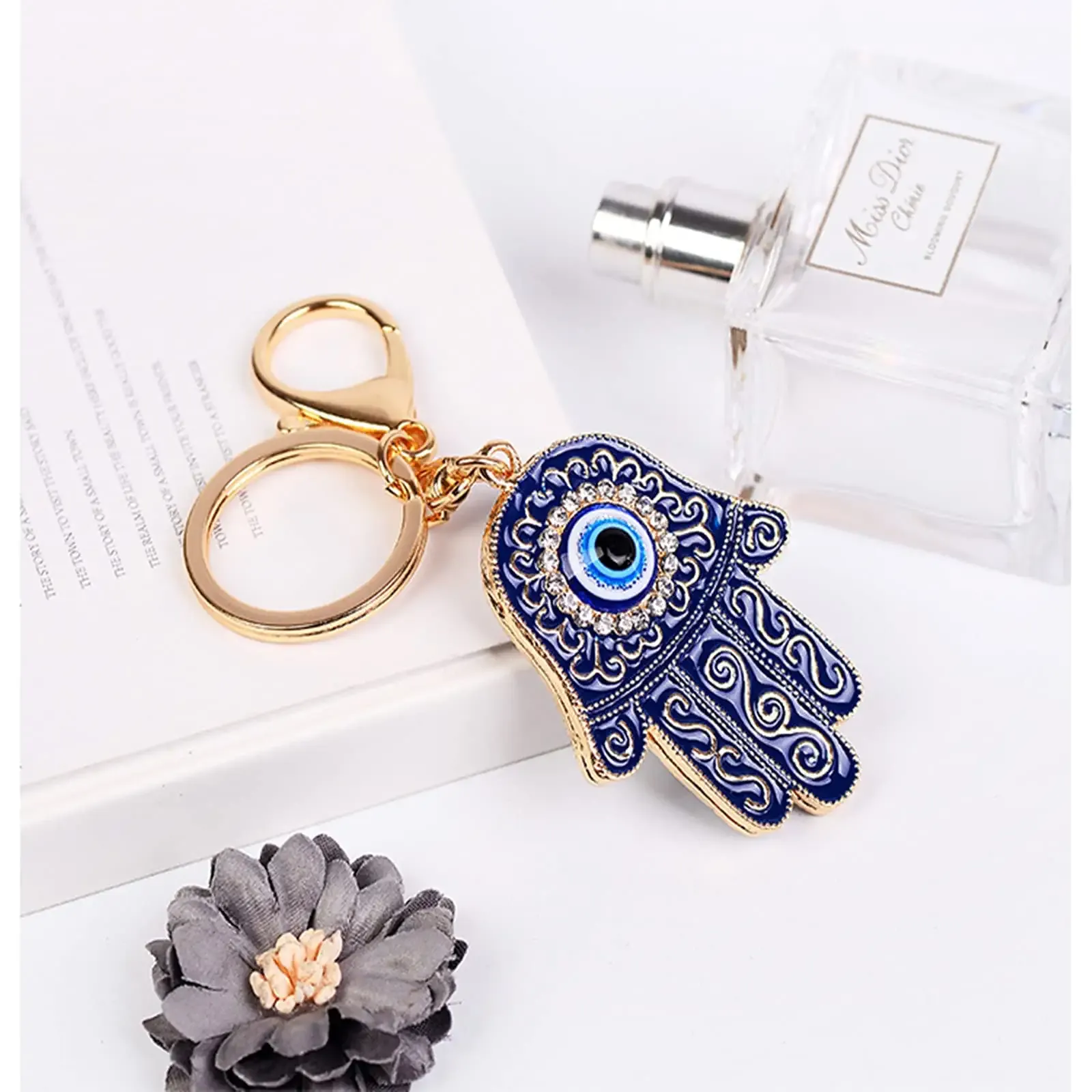 3ml evil eye keychain for women evil eye hamsa crystal keychain hamsa hand keychain evil eye car keychain for women