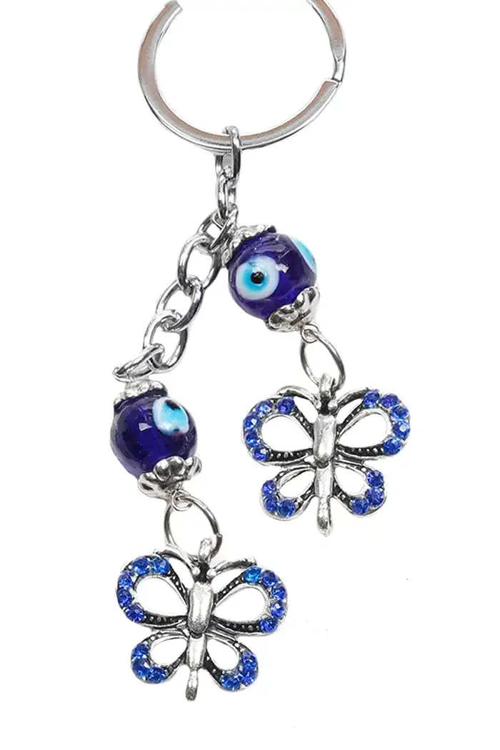 3ml gold with blue evil eye crystal keychain angels tears key ring rhinestone key ring handbags purse bag car pendant decoration