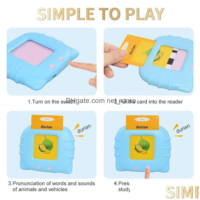 learning toys educational kid english toy talking word flash card machine kindergarten electronic book toddler reading gadget 230705