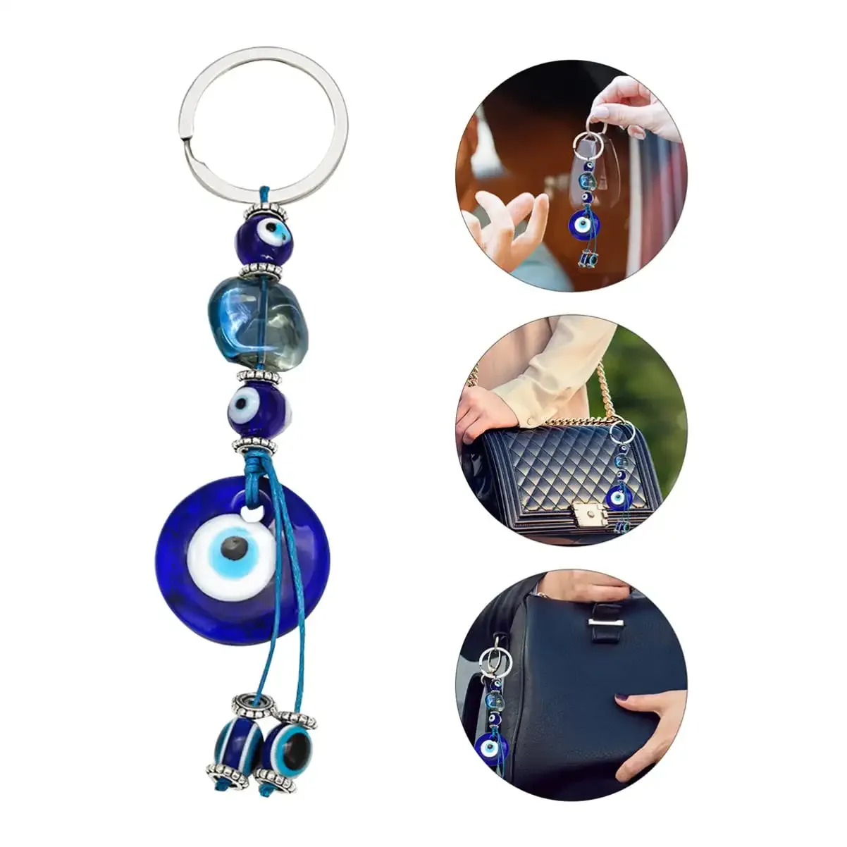 3ml evil eye keychain blue eye key ring turkish evil eye pendant evil eye hanging ornament bag wallet pendant car accessories