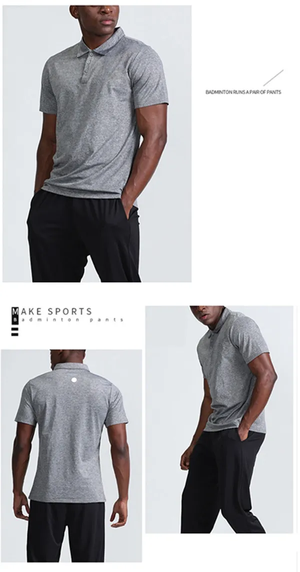 LL Sports Men's Polo Shirt Mens Quick Dry Sweat-wicking Workout Short Top Men Workout Short Sleeve L80