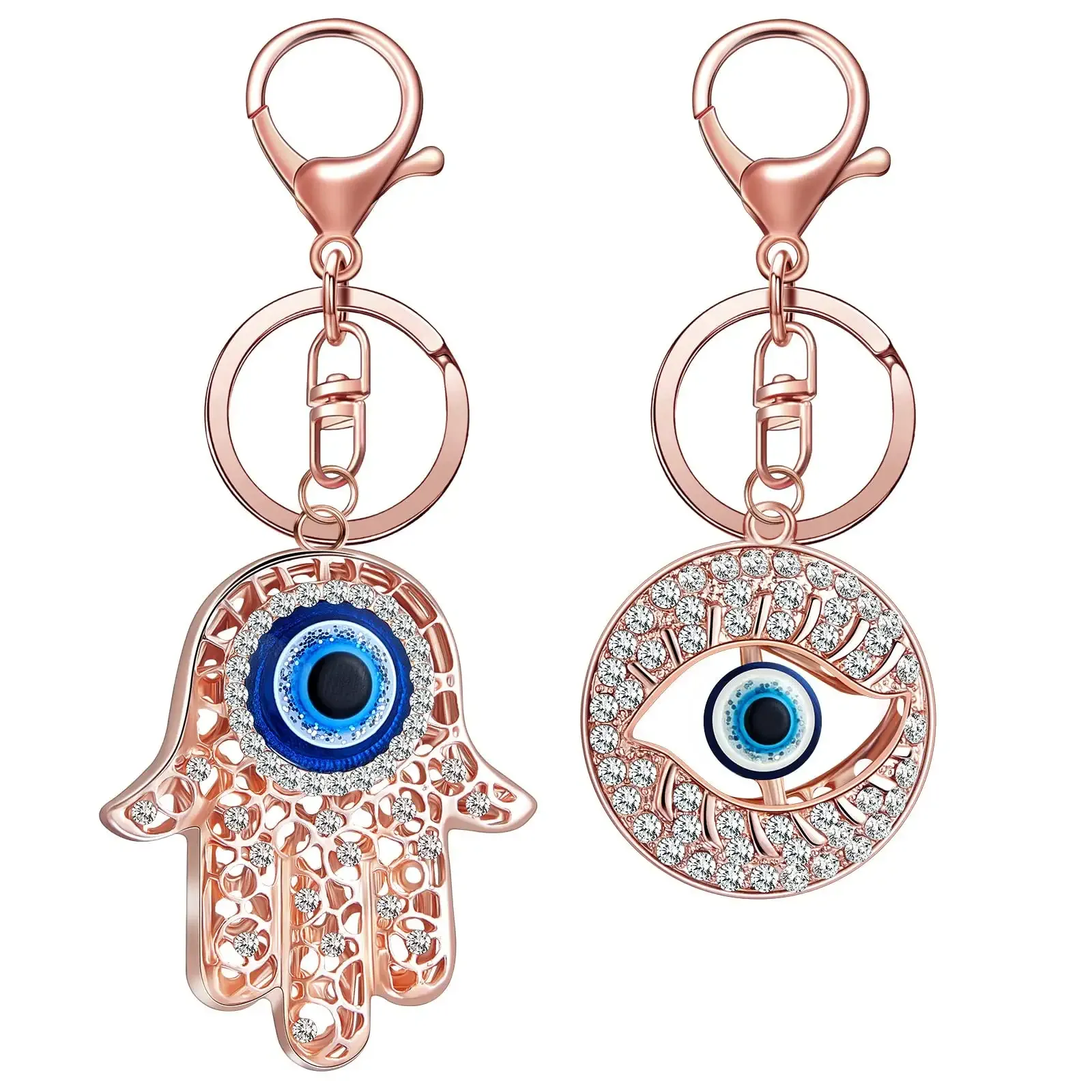 3ml bravo team lucky owl keychain ring w/evil eye tassel charm for wisdom sign of protection blessing home keys purse bags decorative things accessories car ornaments for rear view mirror