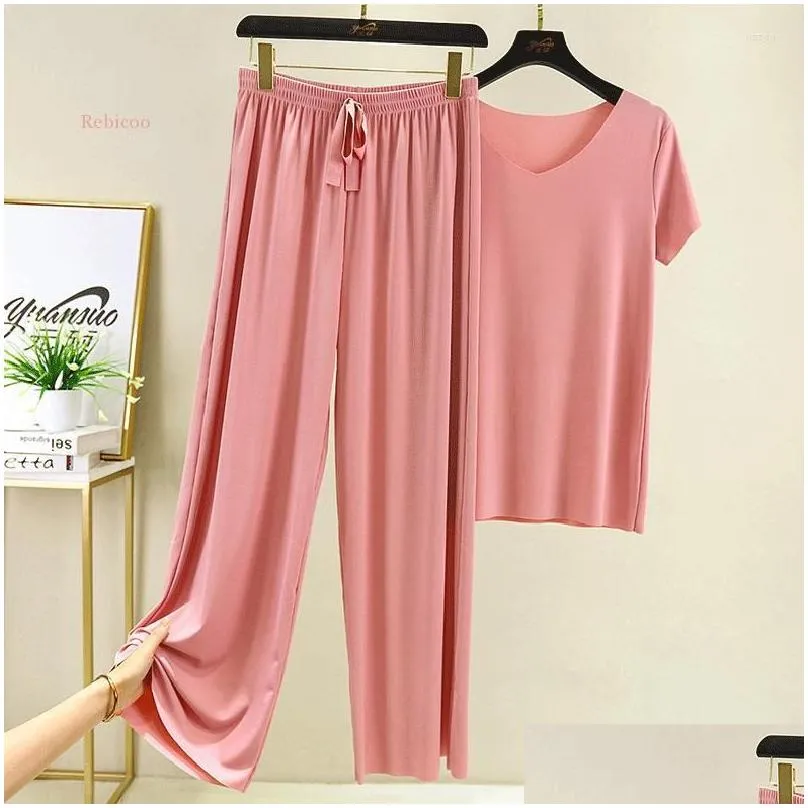 womens two piece pants set women top and summer 2 sets womens outfits vacation 2022 collection wide leg elegant casual