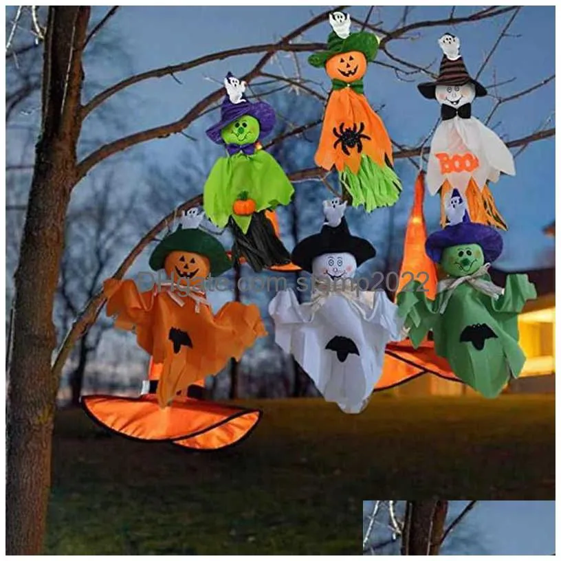 other festive party supplies halloween decorations hanging ghost ornament pumpkin ghost straw windsock pendant for outdoor bar party background decoration