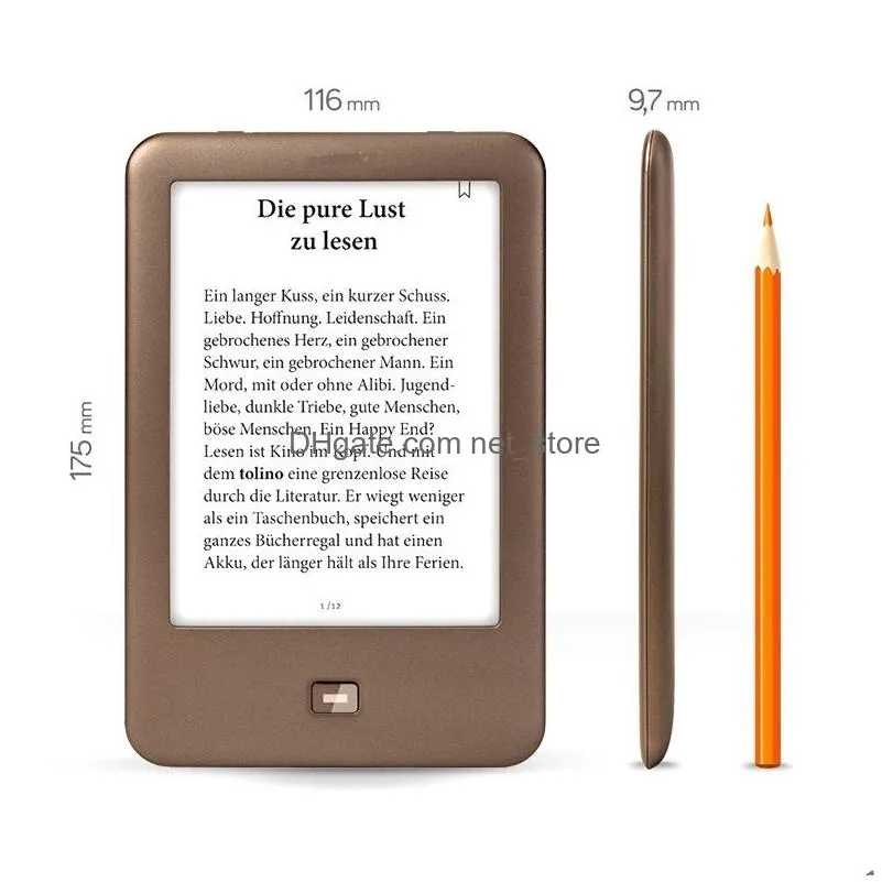 built in light e-book reader wifi ebook e-ink 6 inch touch screen 1024x758 electronic book reader