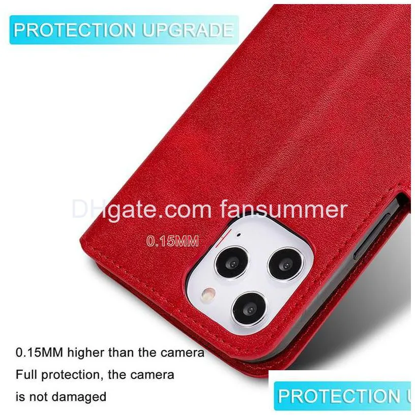 for iphone 12 mini 11 pro max leather wallet phone case flip card slots for samsung s20 fe a71 a42  moto sony