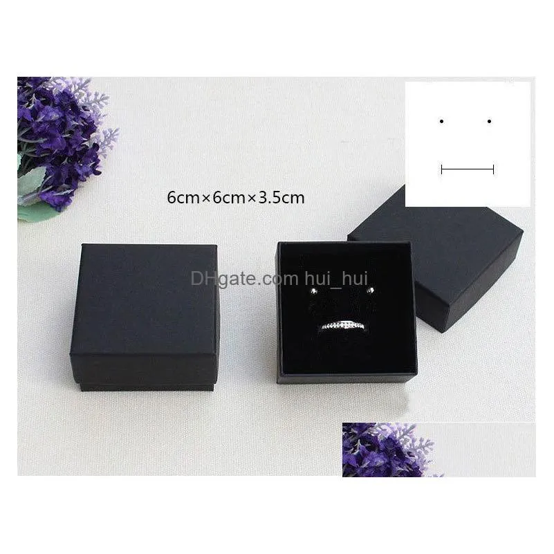 jewelry gift and retail boxes black kraft packing bracelet necklace ring ear nail box christmas year gift customize 10 size