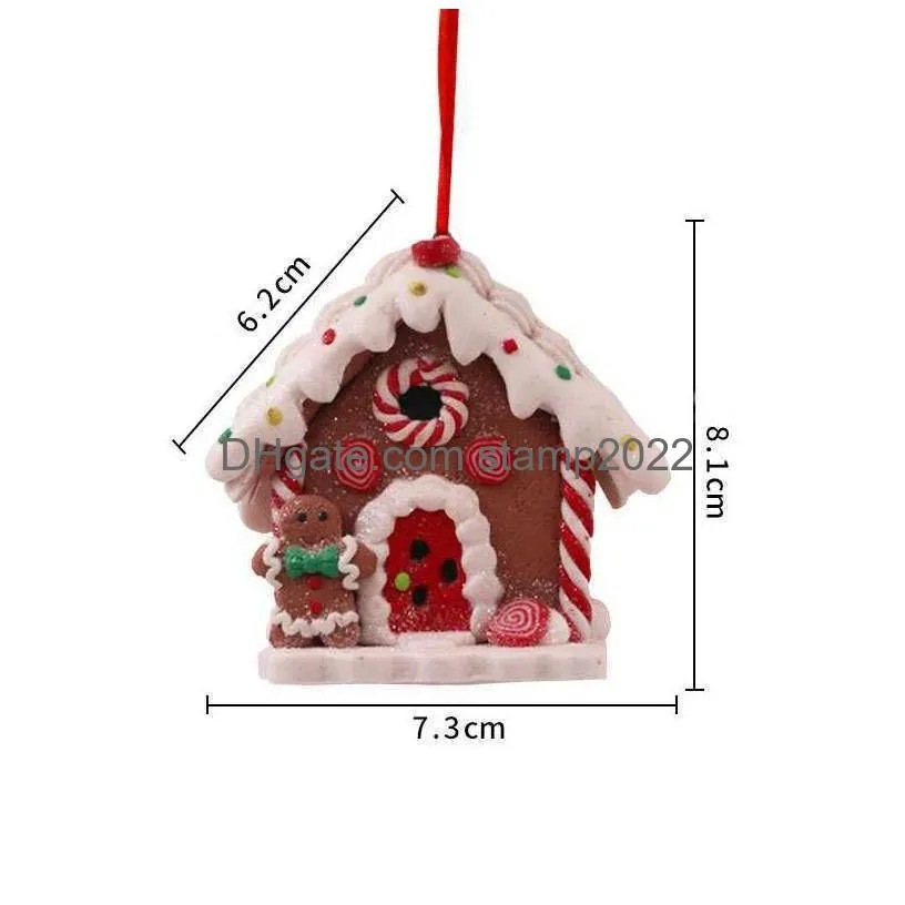 christmas gingerbread small house creative xmas tree decorantions hanging ornament navidad christmas decorations for home 2023 l230620