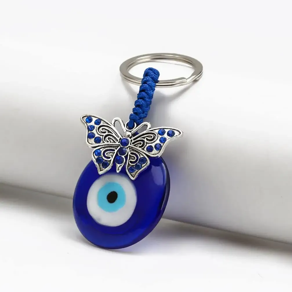 3ml evil eye keychain evil eyes keychain blue eyes key chain good luck key ring gifts for car keys bag butterfly