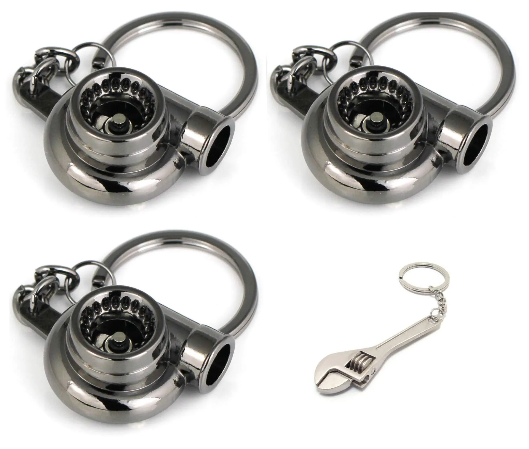 3ml 3pc auto gift set spinning turbo keychain rotor key chain micro wrench keychain