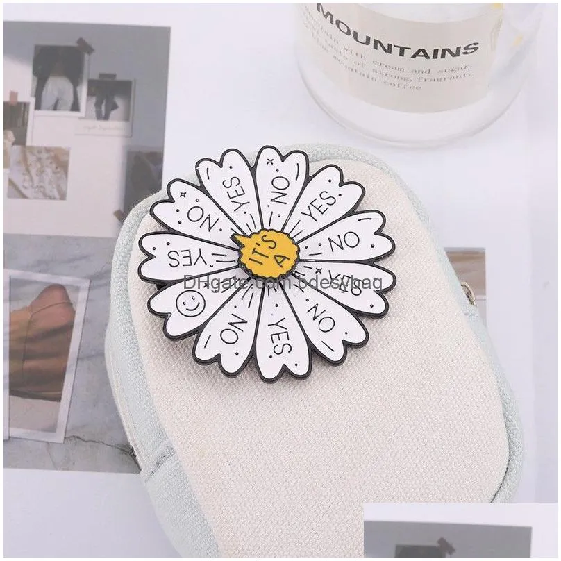 party favor new rotatable sunflower enamel pin wheel pin what to eat spinning sliding moving brooch metal badges difficulty in