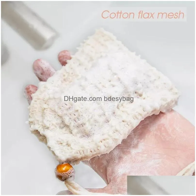 natural exfoliating mesh soap saver brush sisal bag pouch holder for shower bath foaming and drying