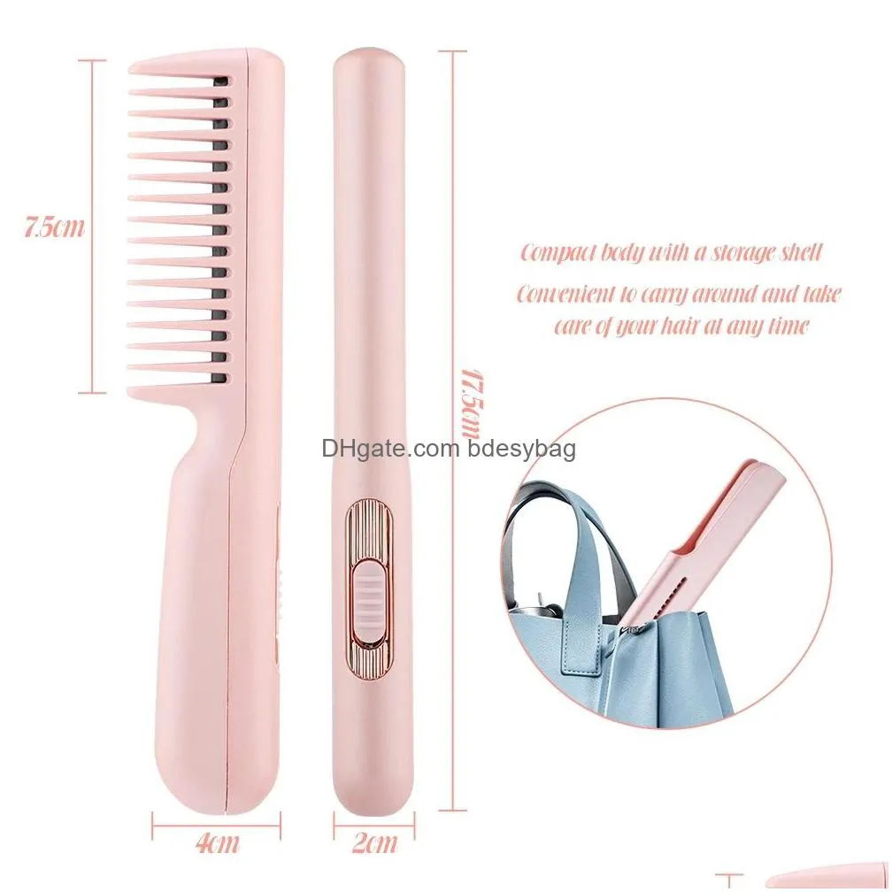 home wireless charging heating film heating straight hair comb usb negative ion mini electric comb