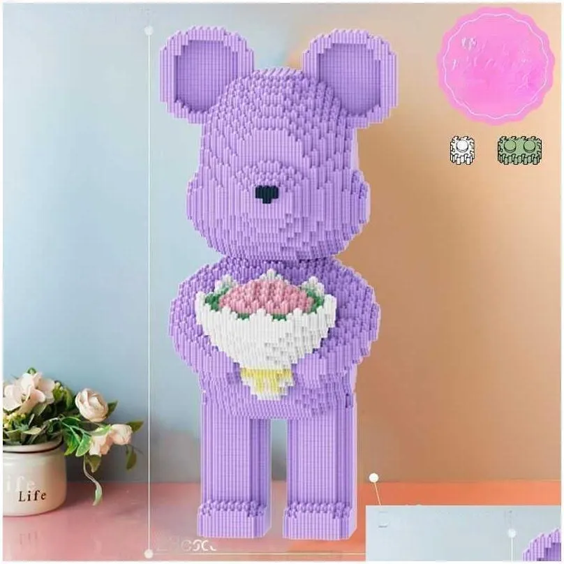 blocks half anatomy bear nano building blocks cartoon colour with drawer model creative micro diamond bricks toys for children