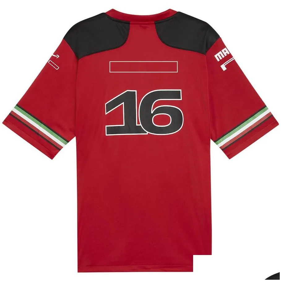 Motorcycle Apparel F1 2023 Team Driver Football Shirt T-Shirt Forma 1 Racing Red V-Neck Summer Fans Casual Sports Jersey Uni Drop Deli Otsgq