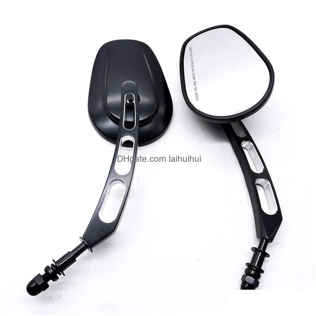 motorcycle rearview mirror modified harley reverse mirror all aluminum retro personality large mirror 8mm universal mirror x0901
